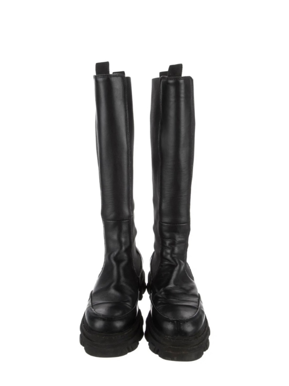 Ganni Leather Knee-High Chelsea Boots